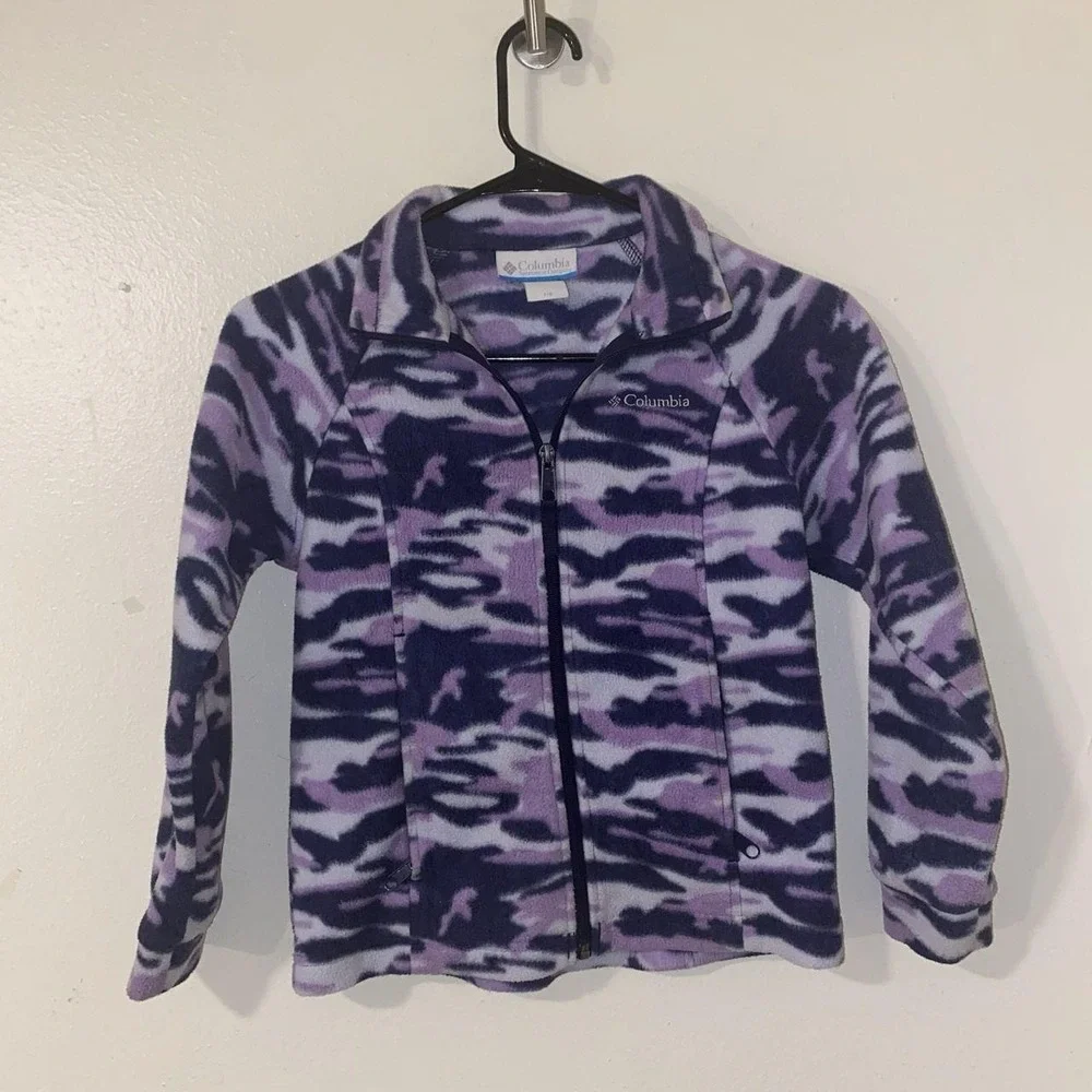 Columbia Jacket Girls Outerwear Camo Size 7/8 Full Zip